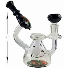 7 Inch Black And Red green Water Pipe