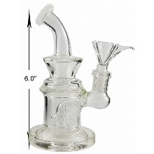 6 Inch Clear Percolator Water Pipe