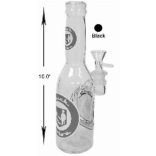 10 Inch Black Bottle With Percolator Water Pipe