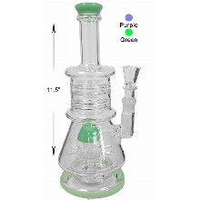 11.5 Inch Green Percolator Water Pipe