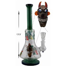 12 Inch Monster Head With Rick And Morty Percolator Water Pipe