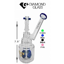 7.5 Inch Blue Diamond Glass Percolator Dab Rig High Quality