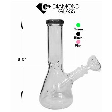 8 Inch Black Beaker Water Pipe