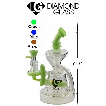 7 Inch Green Diamond Glass Water Pipe