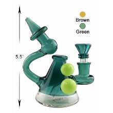 5.5 Inch Green Brown Water Pipe Unique Desgin