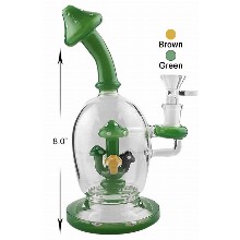 8 Inch Green Color Mushroom Perc Dab Rig