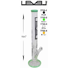 18 Inch White Green Black Level Straight Shooter Water Pipe