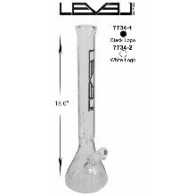 18 Inch White Logo Black Logo Level Straight Shooter Water Pipe