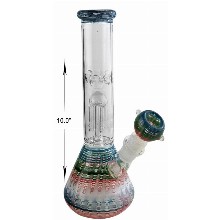 10 Inch Mix Colored Desgins Perc Beaker Water Pipe