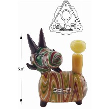 5 Inch Yellow red green Goat Sci fi Glass Water Pipe