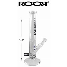 14 Inch Black Logo Roor Beaker Water Pipe