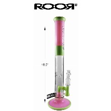 18 Inch Green pink Roor Perc Straight Shooter Water Pipe