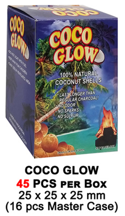 Coco Glow Slow Burn Charcoal 45 Pcs Per Box 25mm