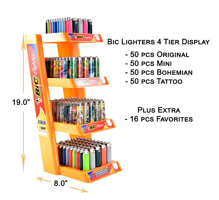 Bic Lighters 4 Tier Display