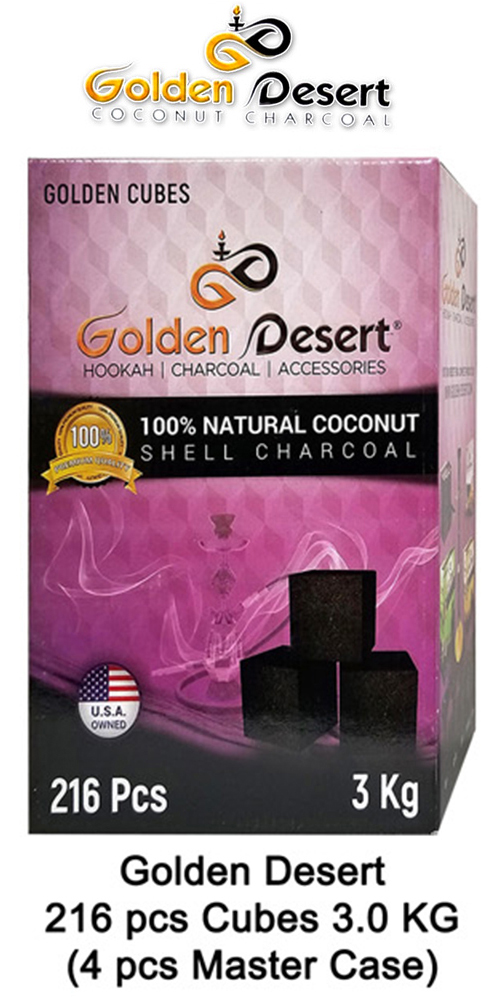 Golden Desert Charcoal Cubes 3 Kg 216 Pcs