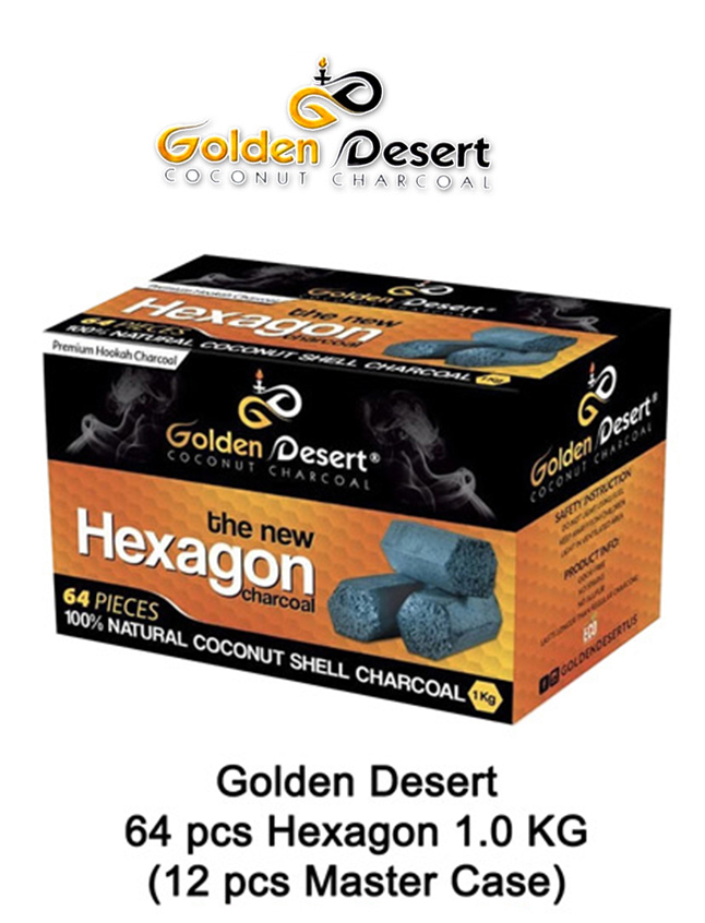 Golden Desert Charcoal Hexagons 1 Kg 64 Pcs