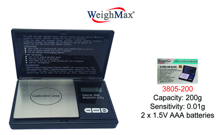 WeighMax Digital Pocket Scale 3805 200