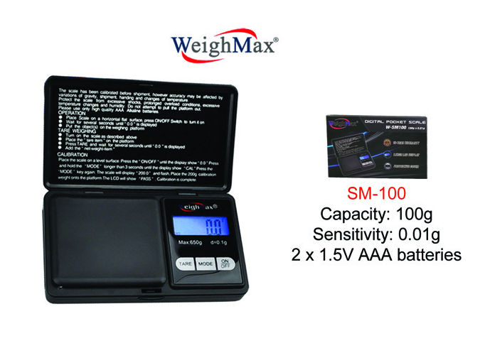 WeighMax Digital Pocket Scale Sm 100