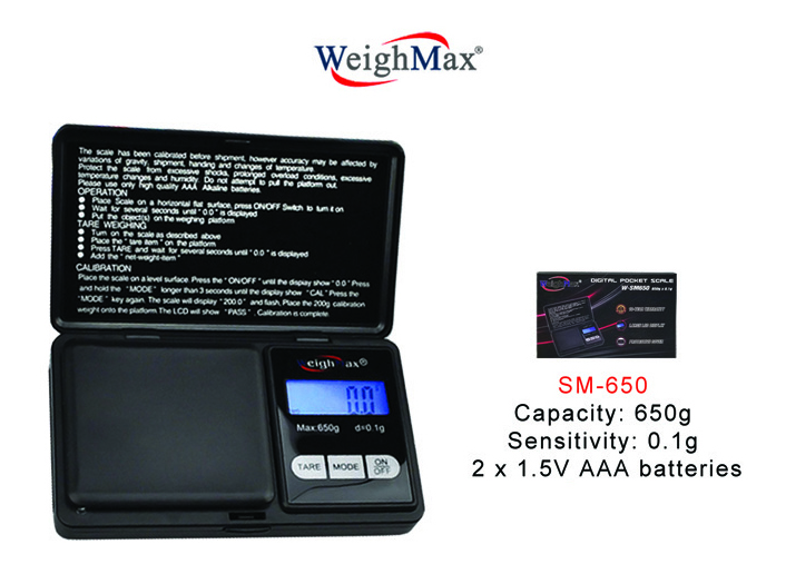 WeighMax Digital Pocket Scale Sm 650