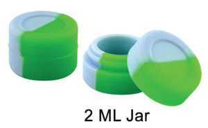 2 Ml Half White And Half Green Silicone Jar