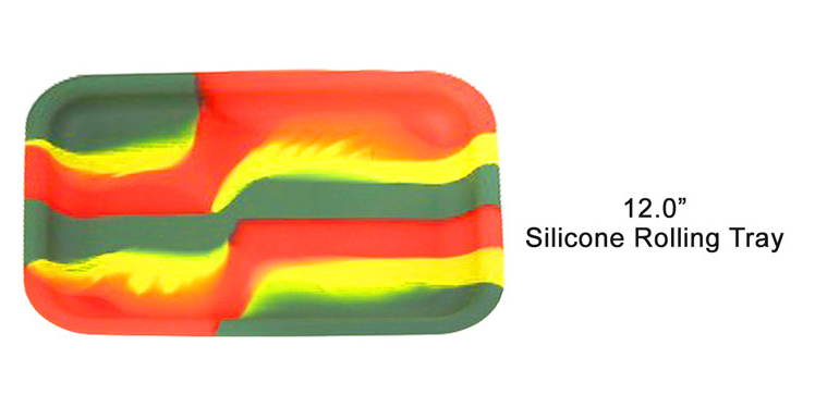 12 Inch Silicone Rolling Tray 3 Colored Stripes
