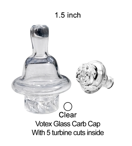 1.5 Inch Votex Glass Carb Cap With 5 Turbine Cuts Inside