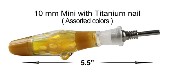 5.5 Inch Brown Nectar Collector 10 mm Mini With Titanium Nail