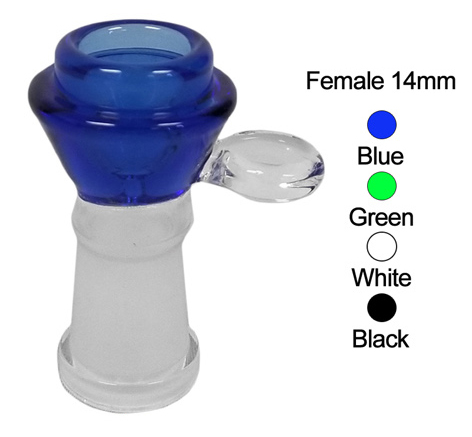 Blue Green White Black Female 14 mm Bowl Piece