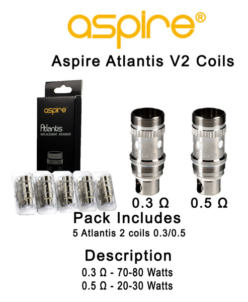 Aspire Atlantis V2 Coils 0.3 Ohm 0.5 Ohm