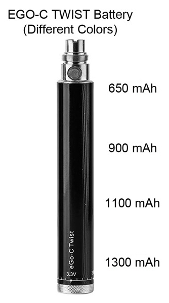 Ego c Twist Battery 650mah 900mah 1100mah 1300mah