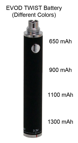 Evod Twist Battery 650mah 900mah 1100mah 1300mah