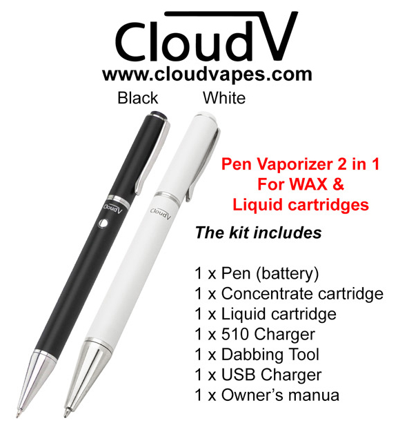 Cloudv Pen Vaporizer 2 In 1 For Wax And Liquid Cartridges