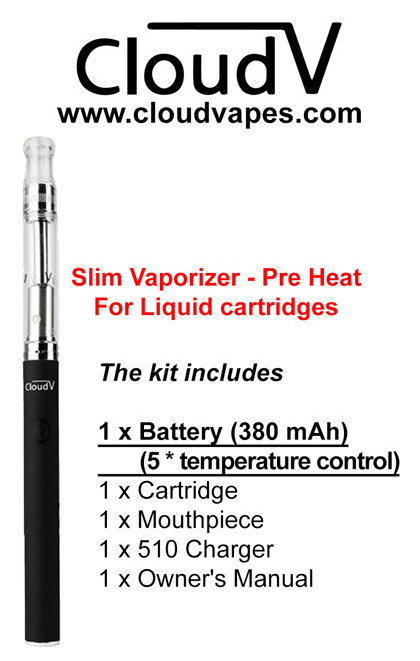 Slim Vaporizer Pre Heat For Liquid Cartridges 380mah