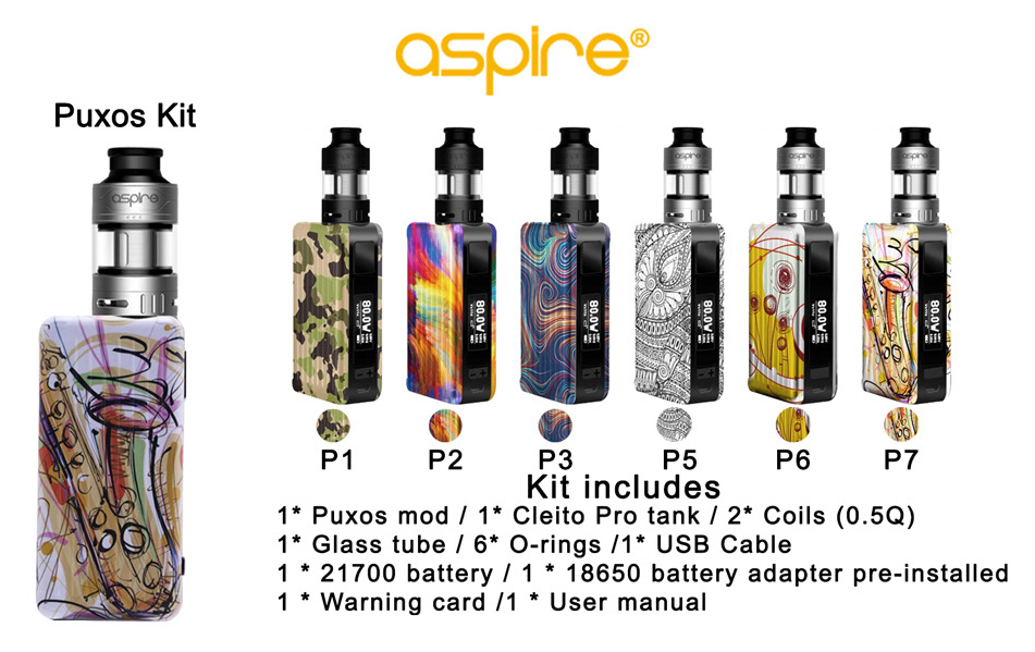 Aspire Puxos Kit 21700 Battery P7