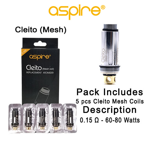 Aspire Cleito mesh Coils 0.15ohm & 60 80w