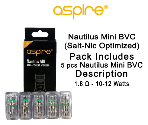 Nautilus Mini Bvc salt nic Optimized 1.8ohm & 10 12w