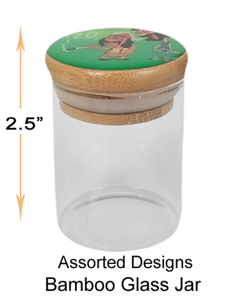 2.5 Inch Bamboo Glass Jar