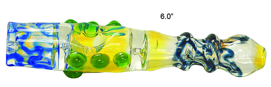 6 Inch Yellow And Blue Chillum