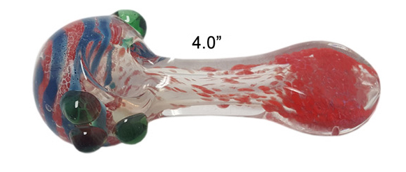 4 Inch Red Glass Hand Pipe