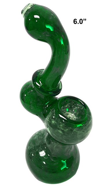 6 Inch Green Bubbler