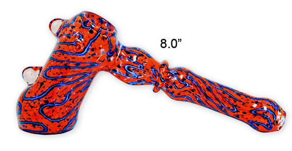 8 Inch Red And Blue Bubbler