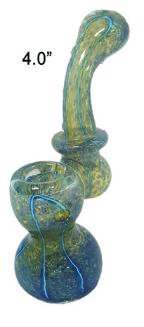4 Inch Green And Blue Bubbler