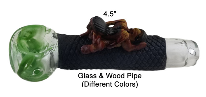 4.5 Inch Glass And Wood Pipe