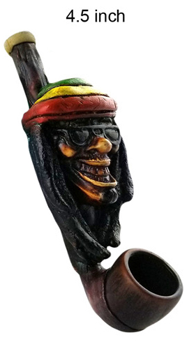 4.5 Inch Wooden Rasta Face Hand Pipe