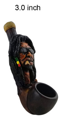 3 Inch Rasta Face Wooden Pipe