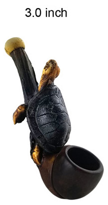 3 Inch Turtle Wooden Pipe