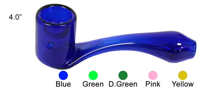 4 Inch Blue Glass Hand Pipe