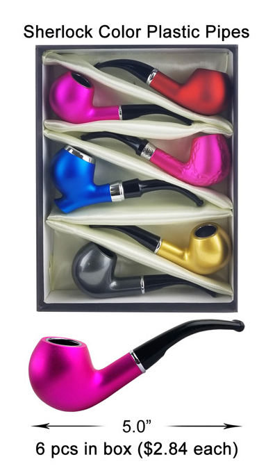 5 Inch Sherlock Color Plastic Pipes