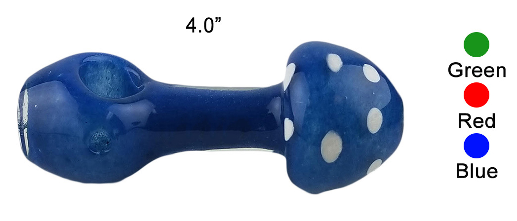 4.0 Inch Mushroom Glass Hand Pipe Green