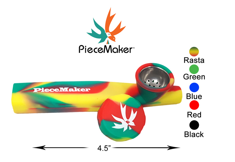 4.5 Inch Piecemaker Silicone Colorful Hand Pipe With Removable Cap